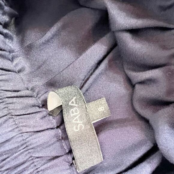 Saba High-low Skirt Women's 8 Navy Blue Viscose Pull On Elastic Waistband - Picture 5 of 9